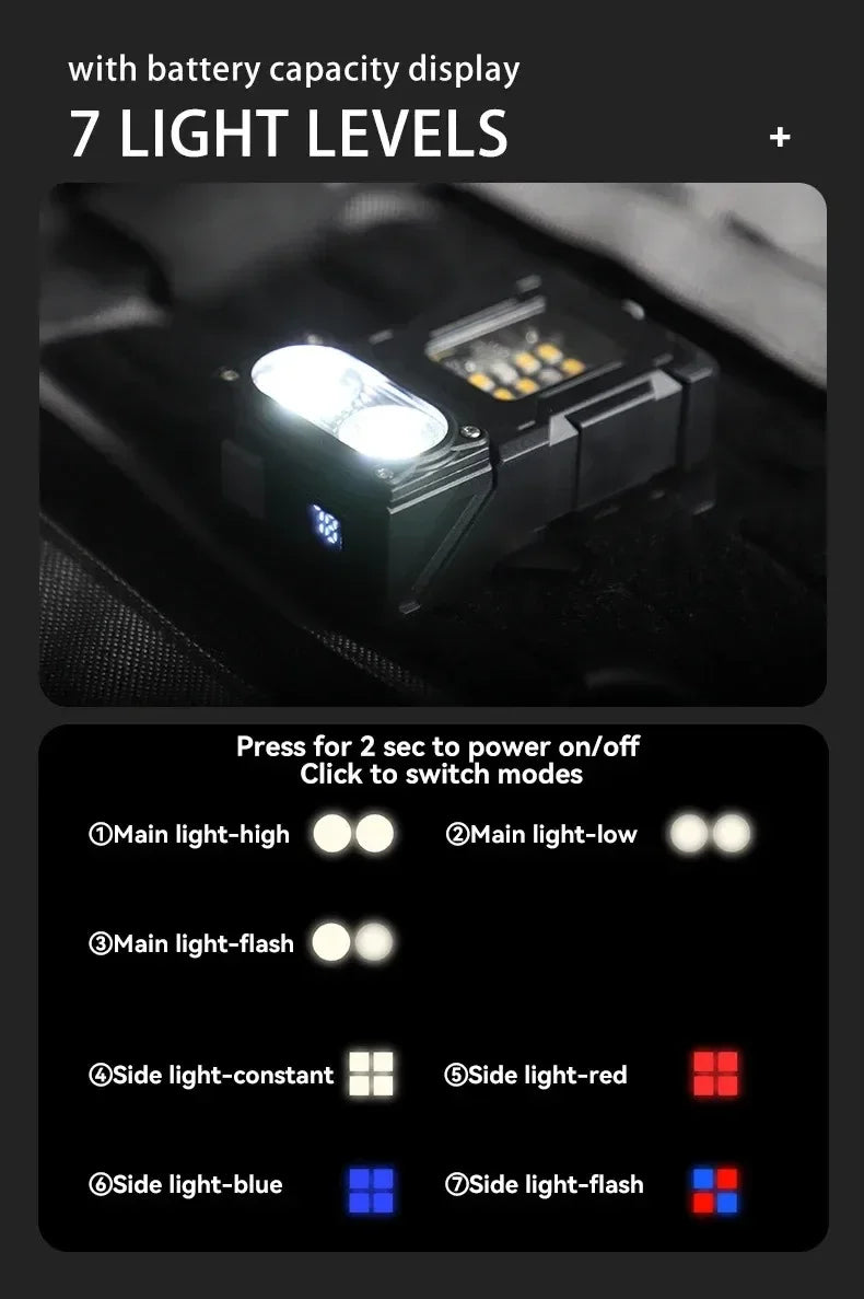 Luz de trabajo al aire libre Mini imán portátil LED USB recargable luz de Camping con mochila correa Clip herramientas de senderismo