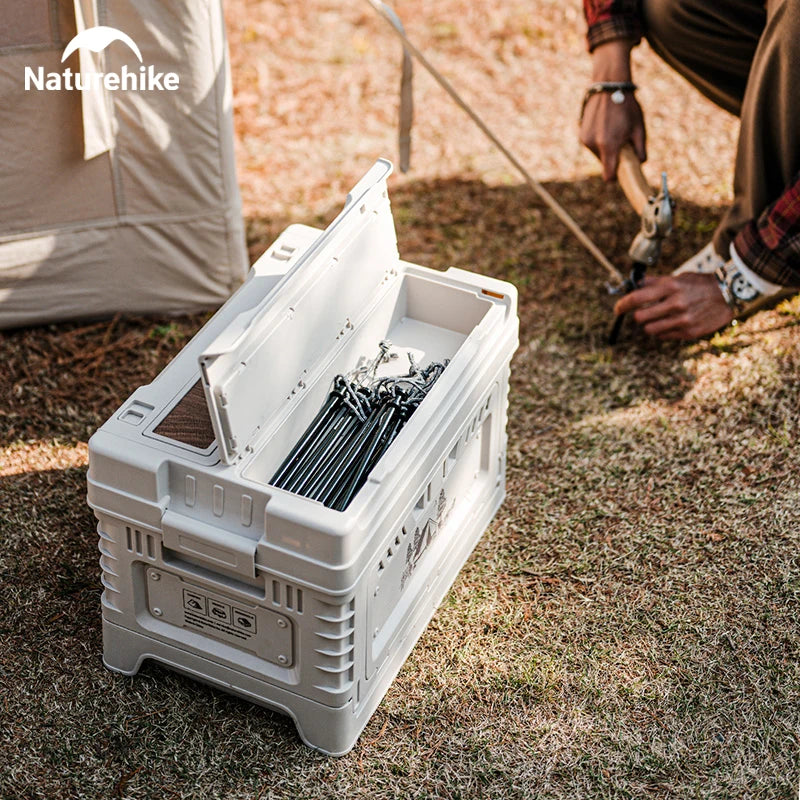Naturehike-caja de Camping de 60L, caja de almacenamiento plegable de gran capacidad, 25L, 30L, 50L, mesita de noche para el hogar, pícnic al aire libre, caja de artículos diversos de PP