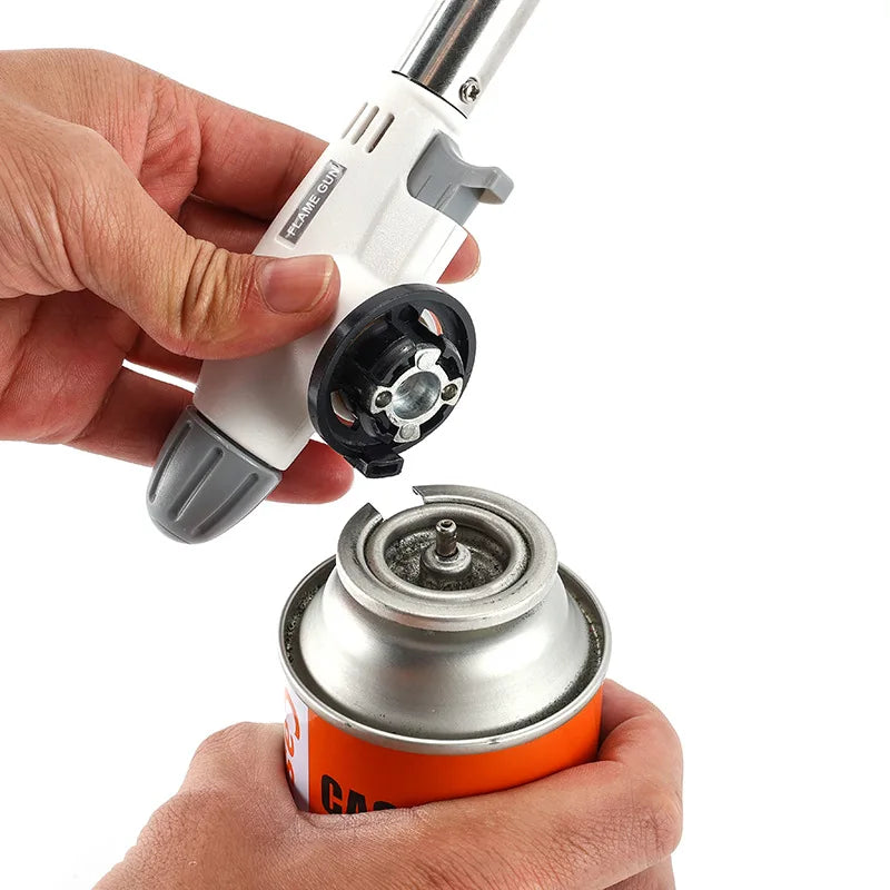 Pistola de llama antorcha para cocinar autólisis Gas butano quemador de soldadura quemador de Gas llama soplete de Gas soplado para barbacoa Camping Cookin