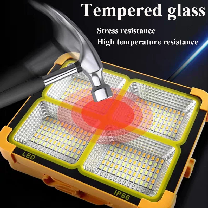 Linterna solar portátil con luces solares recargables por USB para exteriores, luz solar de emergencia para Parkside, viajes, caminatas, luces LED para acampar