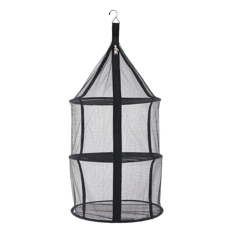 Secador de malla Circular plegable para acampar al aire libre, red portátil de 3 capas de almacenamiento, bolsa de malla colgante, olla antiinsectos, estante de secado para platos y tazas