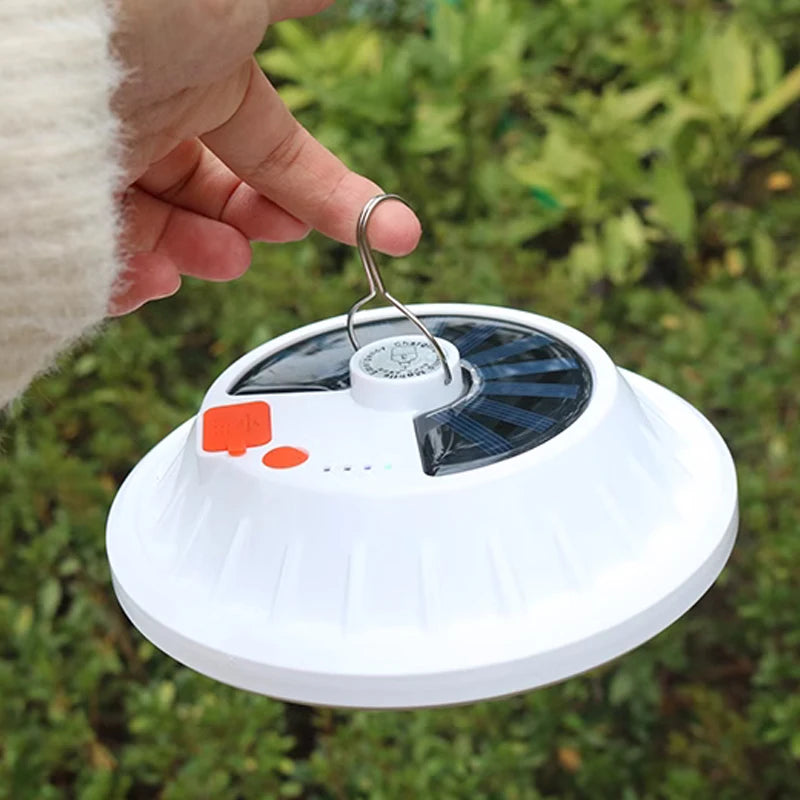 Potente linterna LED para acampar, luz portátil para tienda con carga Solar, lámpara LED recargable de emergencia de 8000mAh para exteriores, 2025
