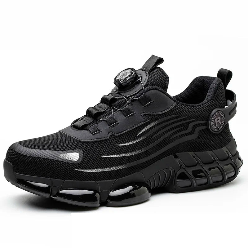 Zapatos de seguridad protectores con punta de acero indestructibles, zapatos de trabajo antideslizantes y resistentes a la abrasión, zapatillas cómodas y resistentes para hombres 