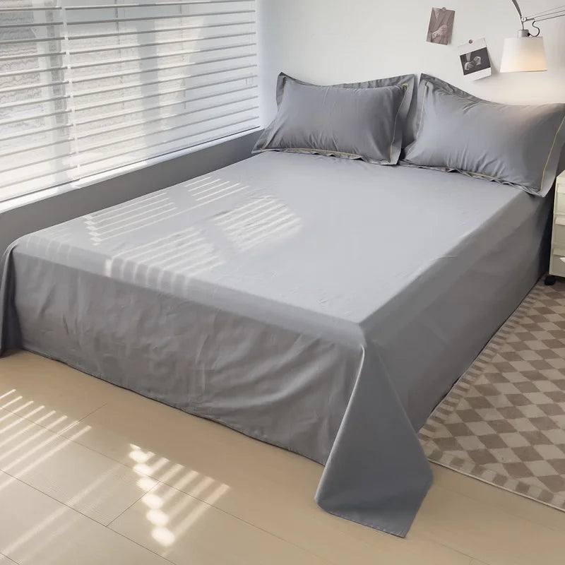 Sábana plana de algodón egipcio, sábanas superiores 100% de algodón de 400TC, ropa de cama suave de lujo, para cama doble Queen King, 1 ud.