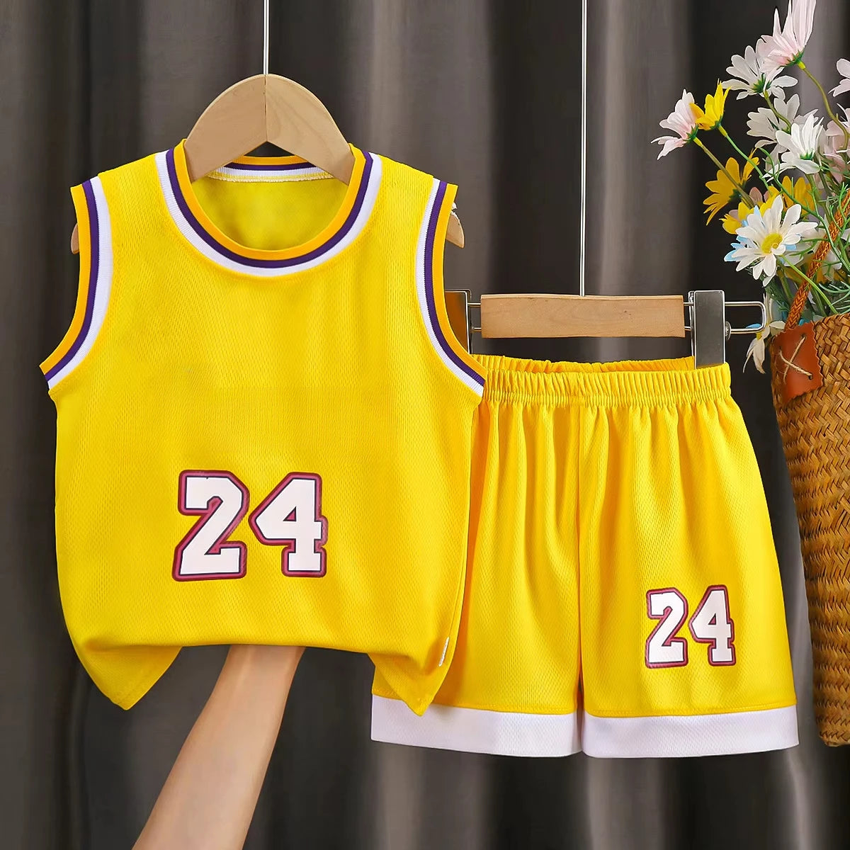Conjunto de traje de pelota deportiva para niños, traje sin mangas para niños, traje de baloncesto para bebé, chaleco, pantalones cortos, traje de rendimiento, traje deportivo de secado rápido