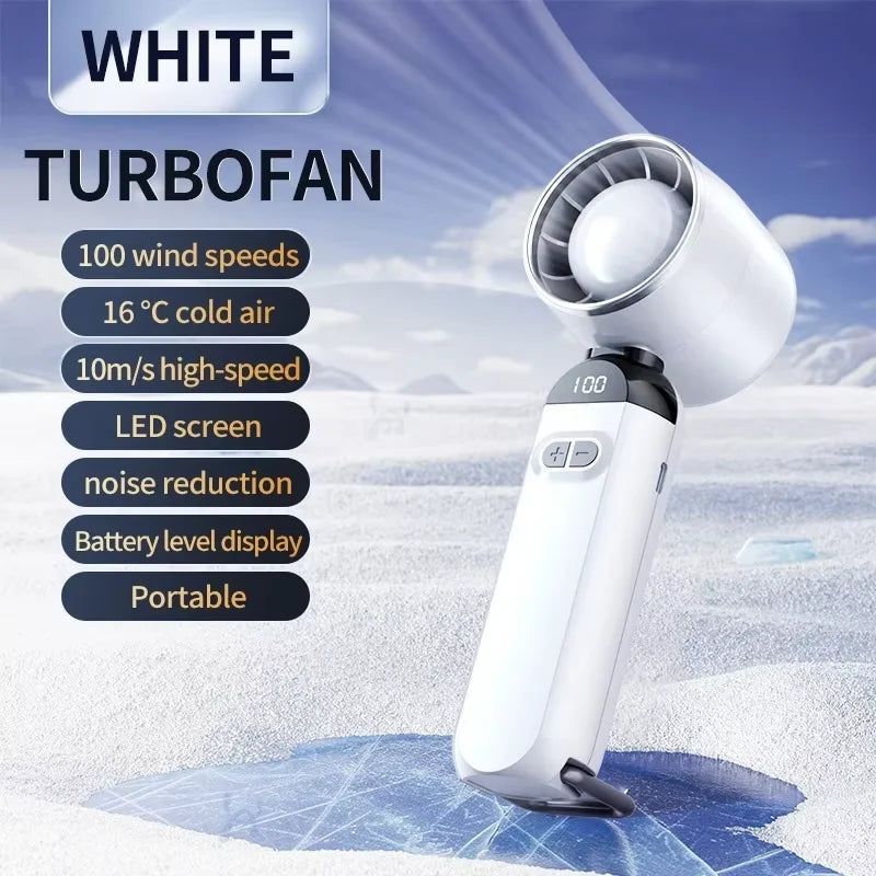 Ventilador de carga USB plegable, ventilador de viento fuerte para exteriores, ventilador portátil con pantalla Digital para viajes de acampada al aire libre