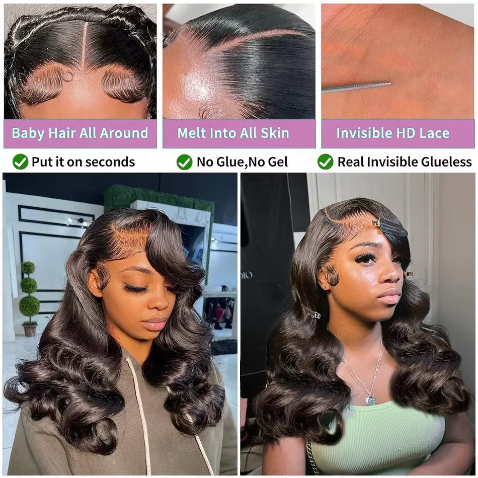 Peluca Frontal de encaje HD 250% ondulada, peluca Bob corto, cabello humano sin pegamento, cabello humano ondulado 13x4, pelucas frontales de encaje transparente para mujeres