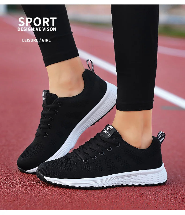 2024 zapatos deportivos para mujer, zapatillas de plataforma a la moda, zapatos planos para correr para primavera e invierno para mujer