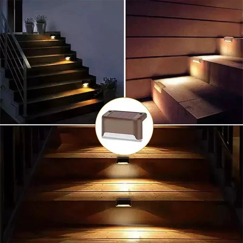 1/4/8/12/Uds luces LED solares luz de jardÃÂn al aire libre lámpara de cubierta luz Solar de escaleras lámpara de paso Solar impermeable decoración de jardÃÂn y Patio