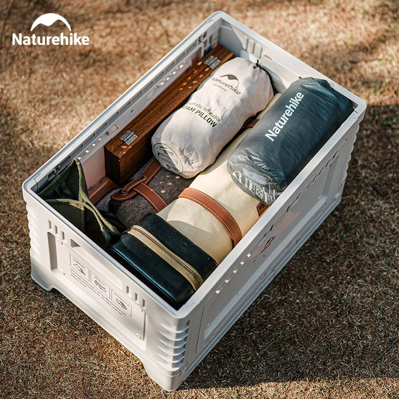 Naturehike-caja de Camping de 60L, caja de almacenamiento plegable de gran capacidad, 25L, 30L, 50L, mesita de noche para el hogar, pícnic al aire libre, caja de artículos diversos de PP