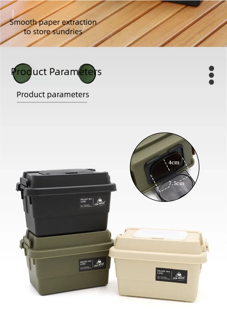 Estuche de pañuelos para acampar, caja de almacenamiento de papel para servilletas de escritorio, organizador portátil de botellas de condimentos para pícnic al aire libre