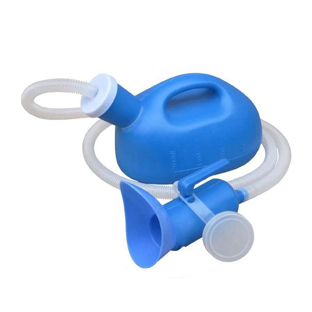 Urinario portátil de 2000ml con manguera para mujeres y hombres, extensión de 1,3/1,6 m, inodoro de tubo largo, urinario para exteriores, olla para acampar y viajar