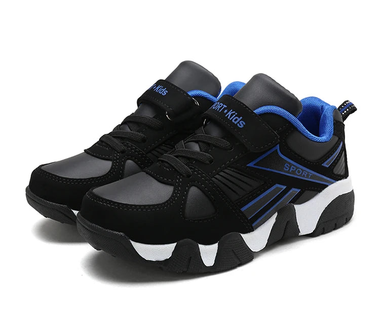 Zapatos para niños, zapatillas deportivas escolares de cuero de moda para niños, tenis, informales, para caminar, correr, antideslizantes, talla 28-39