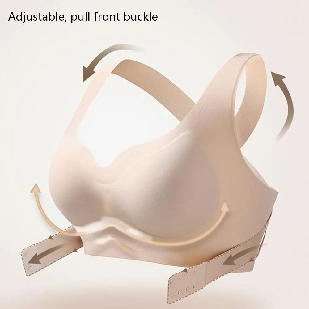 Sujetadores 2 en 1 sin costuras para mujer, ropa interior inalámbrica con hebilla frontal ajustable, Corrector de postura trasera, copa fina, sujetador antiflacidez
