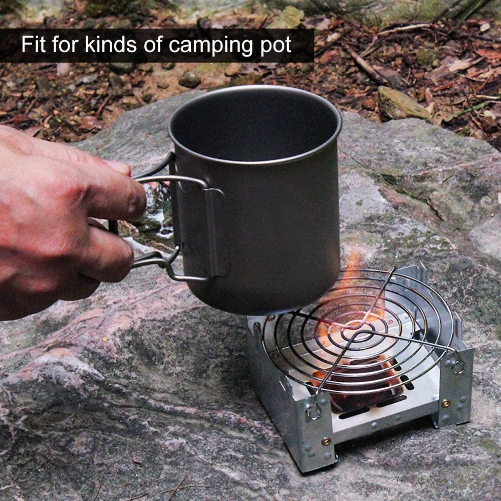 Mini quemador de estufa de Alcohol, cocina de combustible sólida portátil para mochilero, estufa de Camping a prueba de viento para emergencias y barbacoa al aire libre, 1 ud.