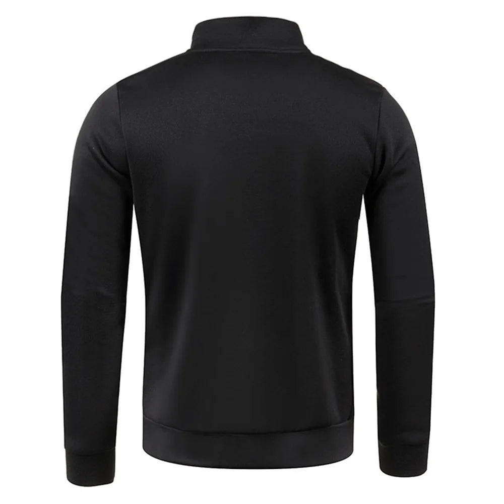 Jersey para hombre, sudaderas más gruesas, jersey con media cremallera para hombre, sudadera con capucha para hombre, suéteres de cuello alto de Color sólido de otoño