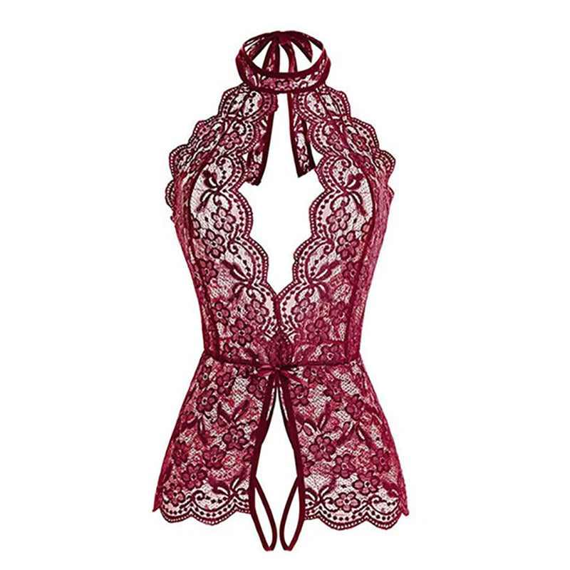 Lenceria erótica Mujer Sexi disfraces Sexy mono sujetador abierto ropa interior sin entrepierna lencerÃa Sexy Babydoll de encaje ropa erótica