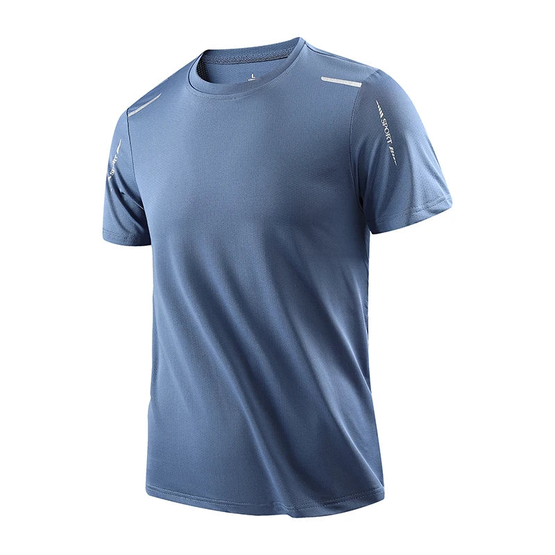 CHRLCK-camisetas de secado rápido para correr para hombre, camisetas transpirables para senderismo y pesca, Camisa corta para deportes al aire libre de elasticidad suave, verano