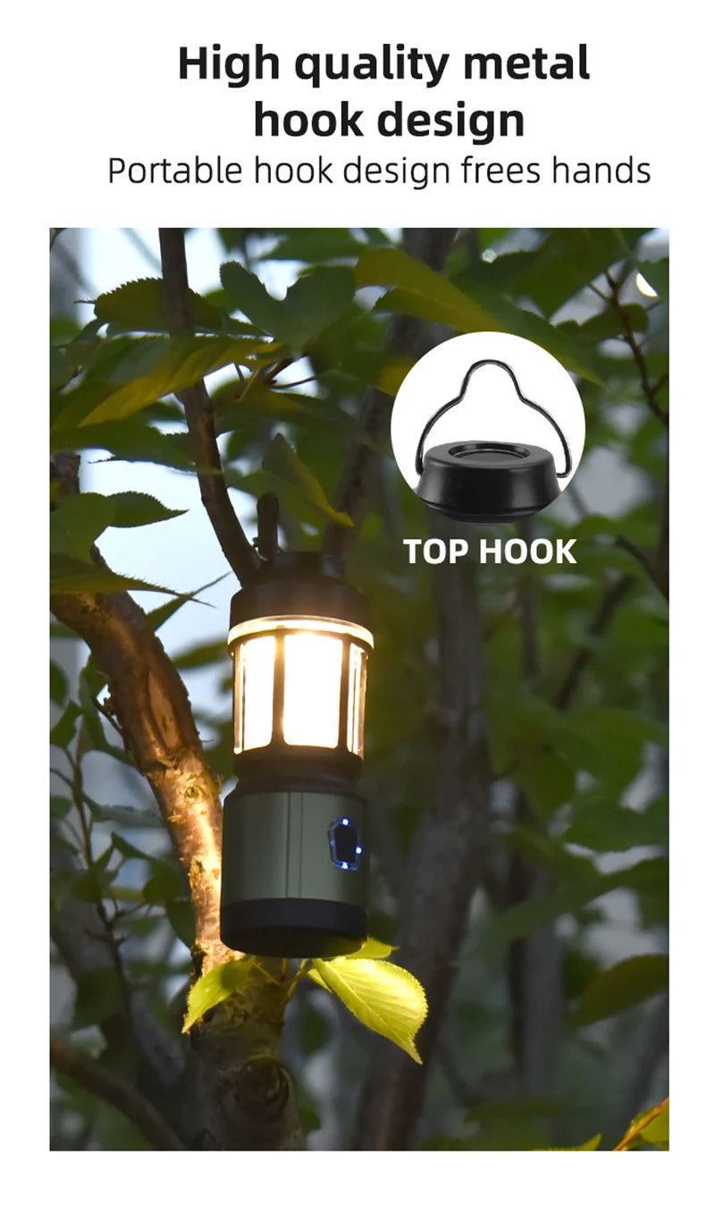WEST BIKING-luz colgante para tienda de campaña, linternas portátiles para acampar, luz Led recargable por USB, lámpara de campamento para emergencias al aire libre