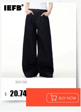 IEFB, pantalones vaqueros de verano para hombre, pantalones vaqueros lavados de color azul viejo para hombre, ropa informal recta para hombre, pantalones sueltos de pierna ancha, nueva moda 9C354