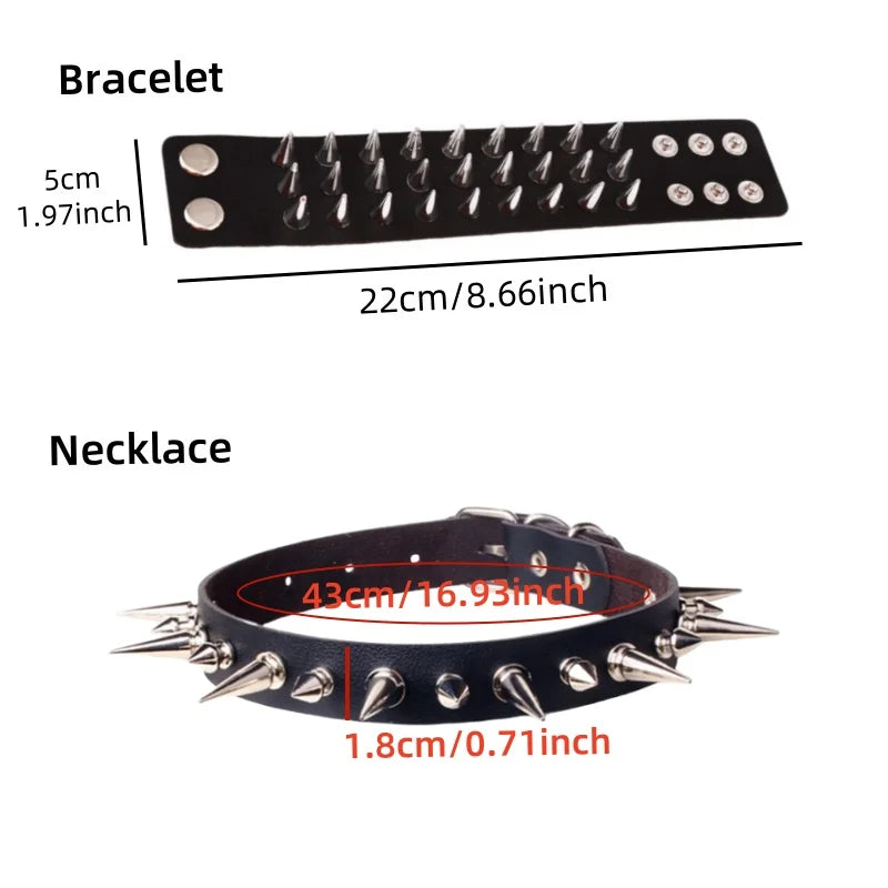 Tres filas Cuspidal Spikes remache Stud puño ancho cuero Punk gótico Rock Unisex brazalete pulsera hombres joyerÃÂa