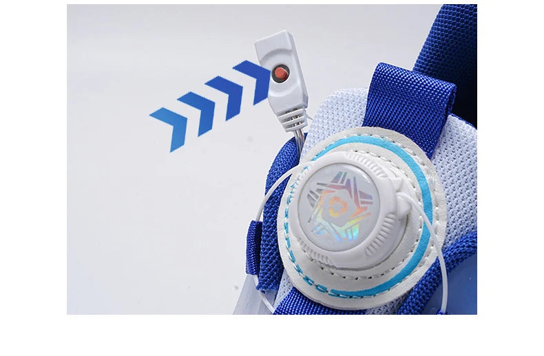 Zapatos de patín con luz Led de dos ruedas para niños y niñas, zapatillas deportivas luminosas, monopatín con carga USB