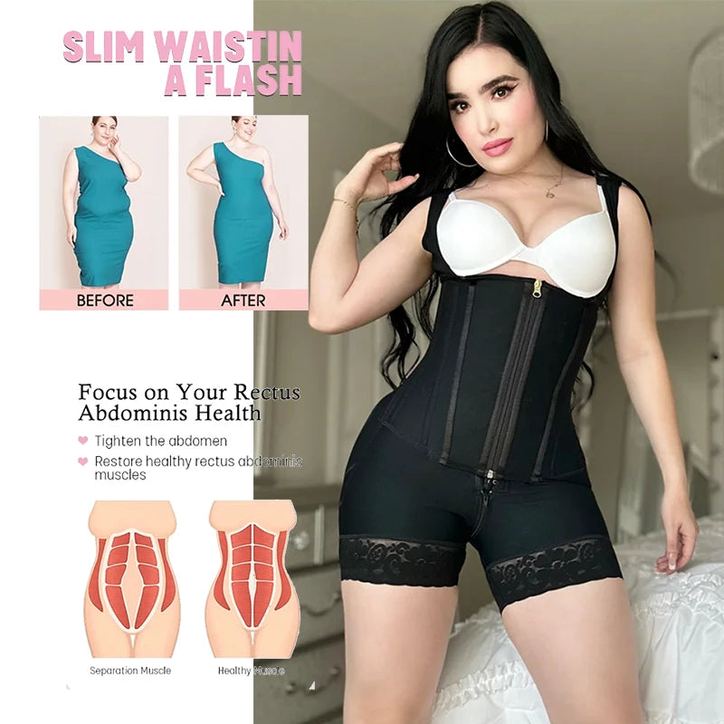 Faja moldeadora de alta compresión para mujer, faja plana para vientre posparto, entrenador de cintura, ropa moldeadora de Control del Abdomen de Colombia