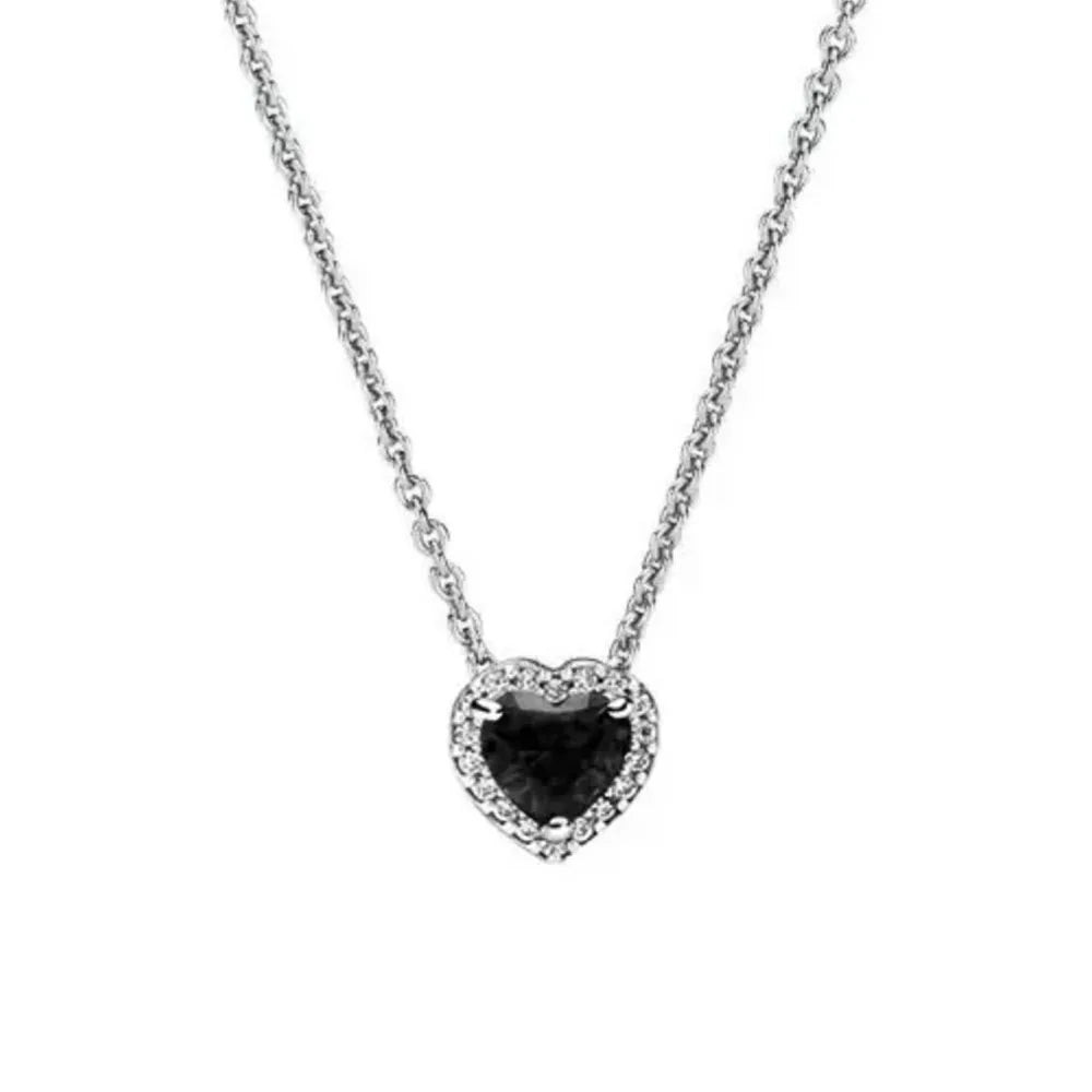 Nuevo original Plata de Ley 925 chapada brillante en forma de corazón collar pulsera mujer regalo de cumpleaños del Día de San Valentín joyería DIY