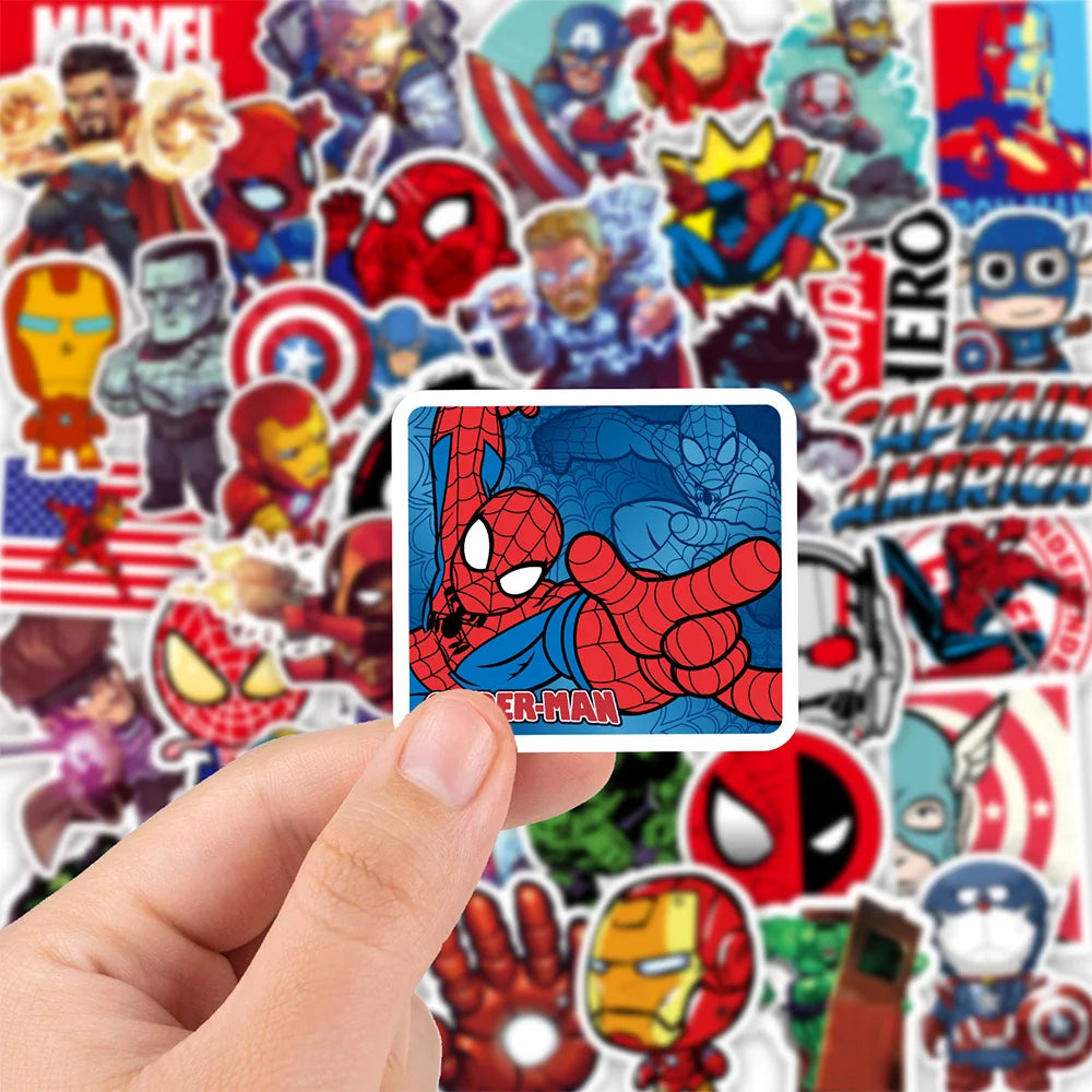 10/30/50/100 Uds Disney Marvel Vintage Los Vengadores superhéroes pegatinas de Anime calcomanía de dibujos animados portátil coche motocicleta pegatina divertida