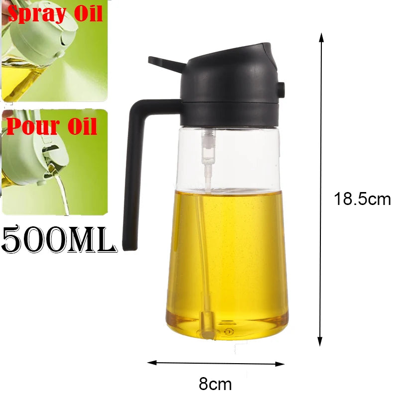 Spray 2 en 1 para botella dispensadora de aceite de oliva, diseño de mango cómodo para barbacoa, sartén de aire, horno, Camping