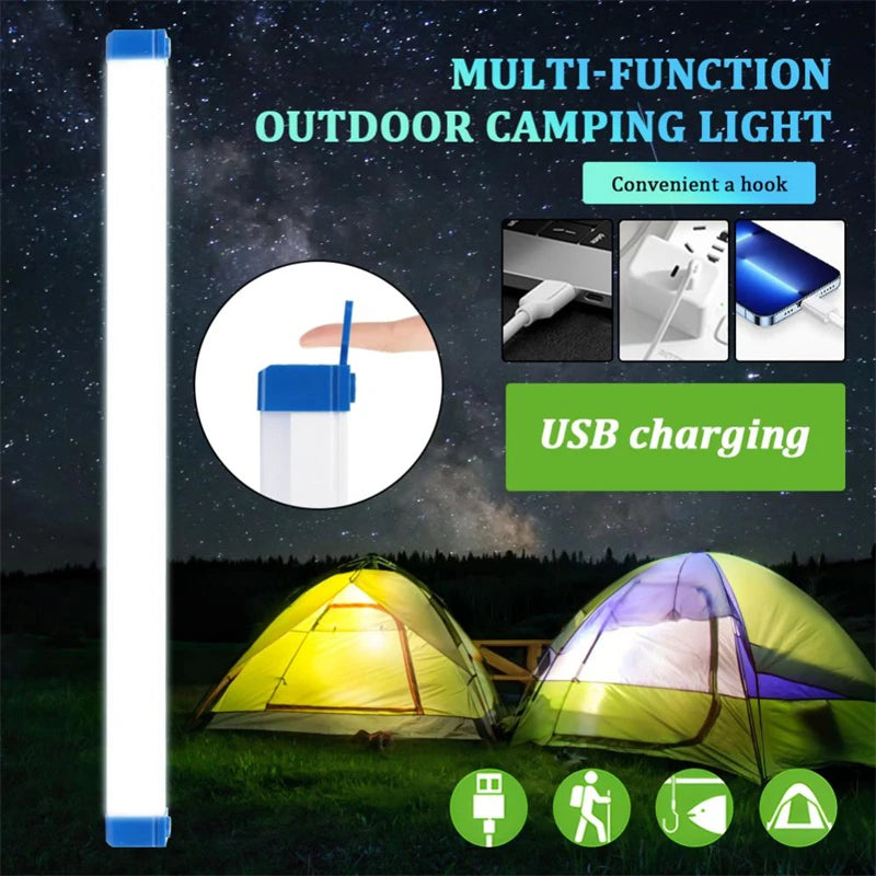 Lámpara LED recargable por USB, luces de emergencia portátiles, tubo LED, linternas para exteriores, linterna de luz magnética, lámpara de Camping de 17cm y 32cm