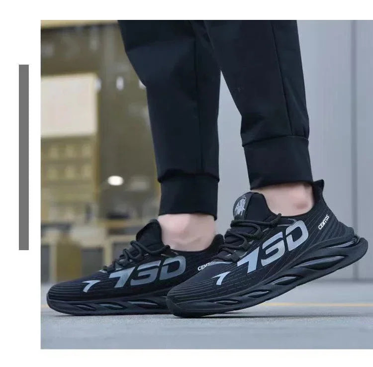 Zapatos deportivos informales de malla ligera para hombre, zapatillas transpirables de verano para correr, suela suave a la moda, cómodas zapatillas antideslizantes para hombre