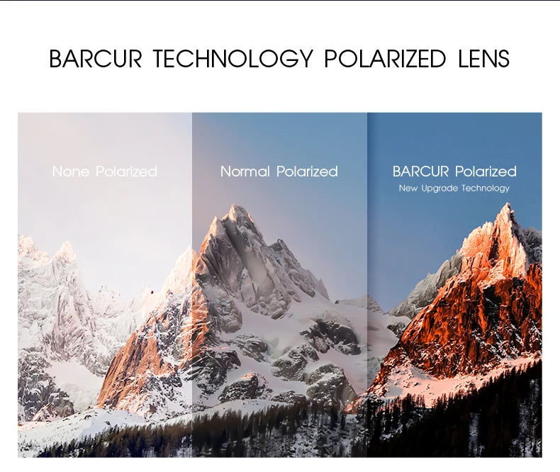 BARCUR-gafas de sol polarizadas TR90 para hombre y mujer, lentes deportivas ligeras, accesorio de protección UVAB