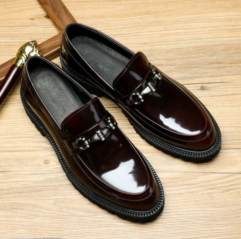 Zapatos de vestir de cuero para hombre, hebilla de calle de caballo, zapatos Oxford de alta calidad para hombre, zapatos formales para fiesta de boda y oficina, talla grande 38-48