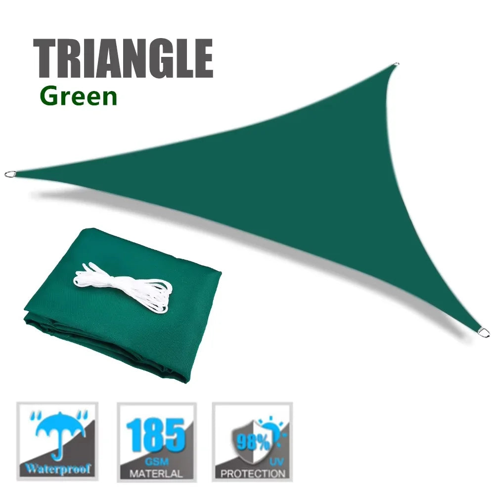 Toldo de vela impermeable triangular grande de 7M/5M/3M/2M para jardín al aire libre, toldo para Patio, tiendas de campaña, tela parasol para piscina