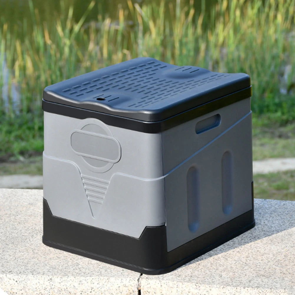 Inodoro portátil para coche, cubo de basura para viaje, campamento al aire libre, inodoro plegable para viaje de emergencia, autoconducción para adultos y niños