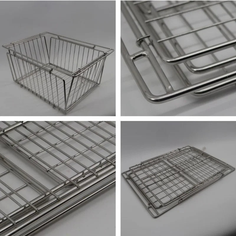 Cesta IGT plegable, 1 unidad, escurridor Igt, cesta de mesa de Camping Igt de acero inoxidable, accesorios de mesa IGT portátiles ligeros