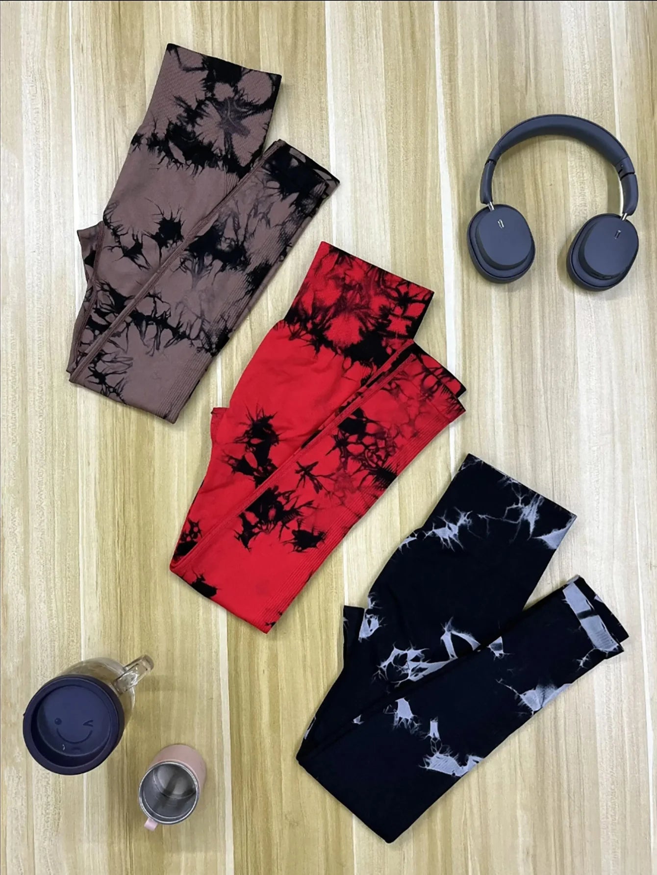 Leggings sin costuras Tie Dye para mujer, pantalones de Yoga de cintura alta, mallas elásticas de levantamiento de glúteos, mallas deportivas de cintura ancha