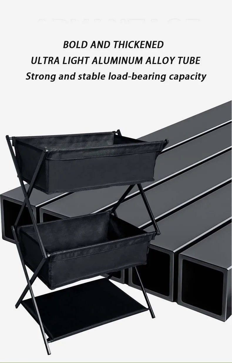 TARKA Camping nuevo estante de almacenamiento estante de almacenamiento portátil plegable de tres capas para Picnics estante de almacenamiento para barbacoa estante multifuncional