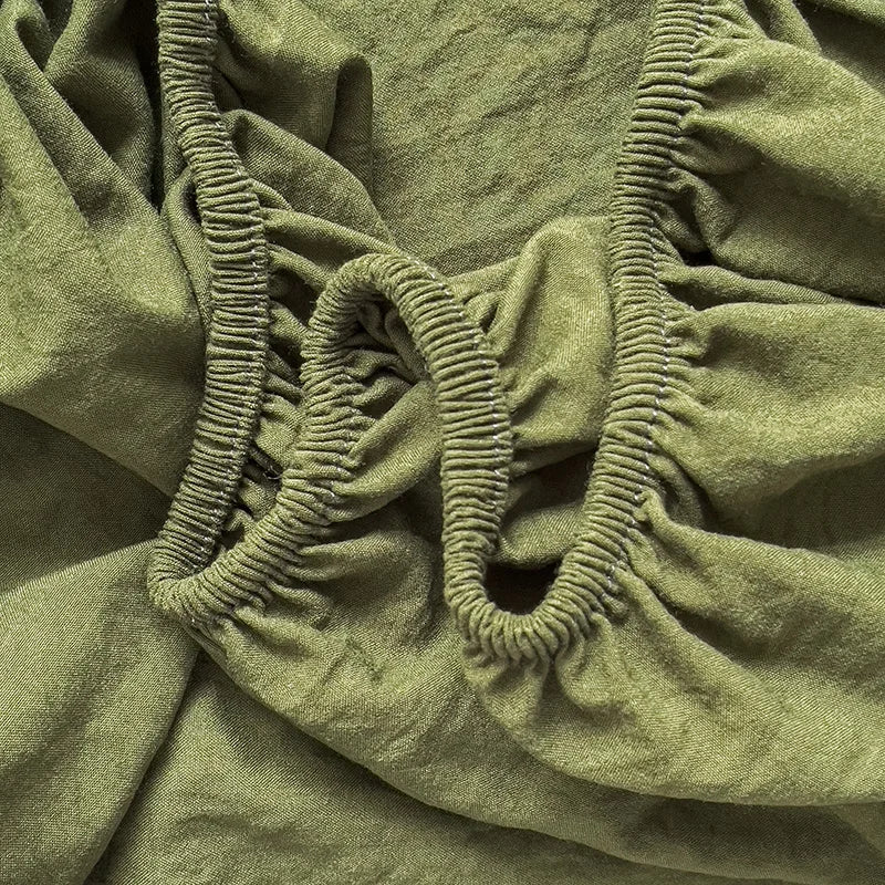 Sábana bajera de algodón lavada con bandas elásticas, funda de colchón ajustable antideslizante para cama doble King Queen 90x200 150x200 180