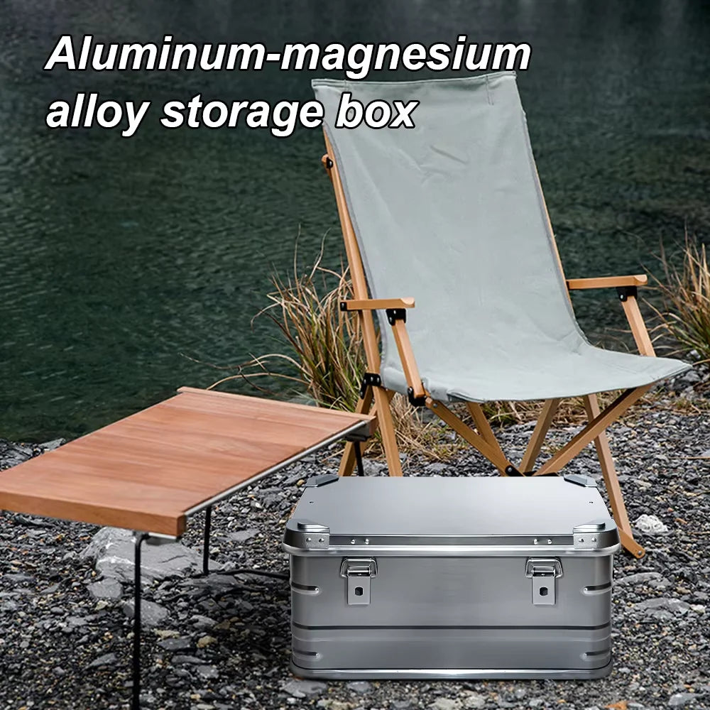 Caja de almacenamiento al aire libre de 30-80L para acampar, Picnic, viajes, aleación de aluminio, caja de gran capacidad, accesorios, bolsa de almacenamiento, accesorios para senderismo