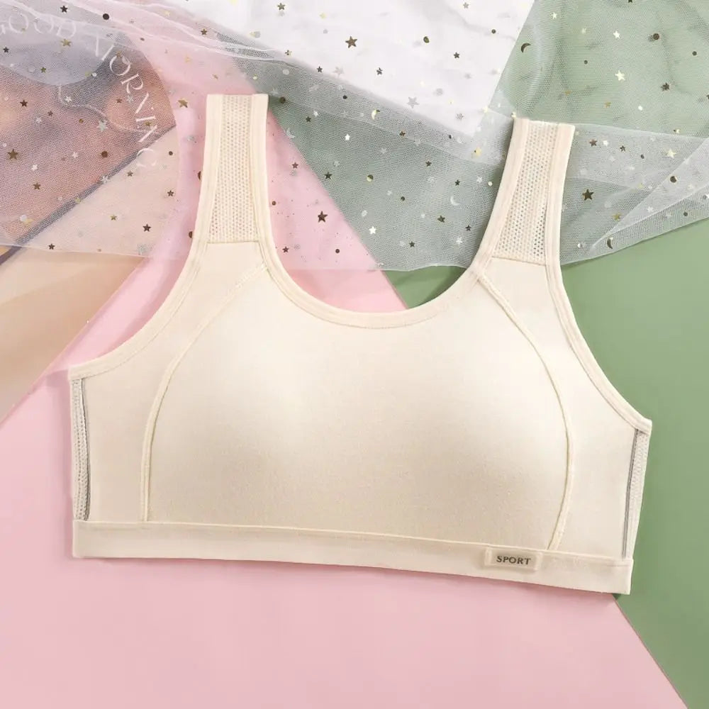 Sujetador inalámbrico de malla Simple para mujer, Tops, ropa interior, sujetador de realce, Bralettes íntimos dulces con almohadilla para chica