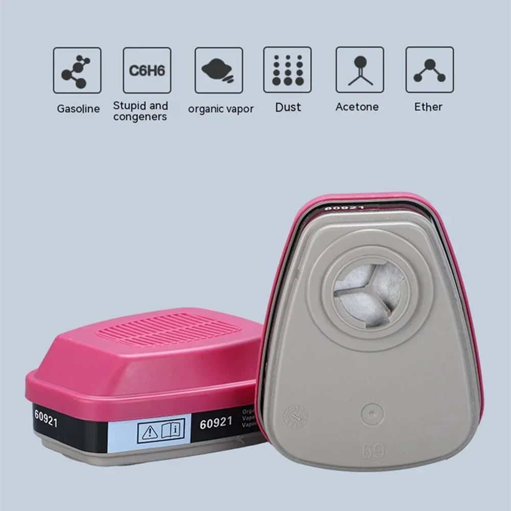 Accesorios de caja de filtro de máscara de gas 60926, 60923, 60921 - Cartucho/filtro multigas/vapor con protección P100 para vapores orgánicos