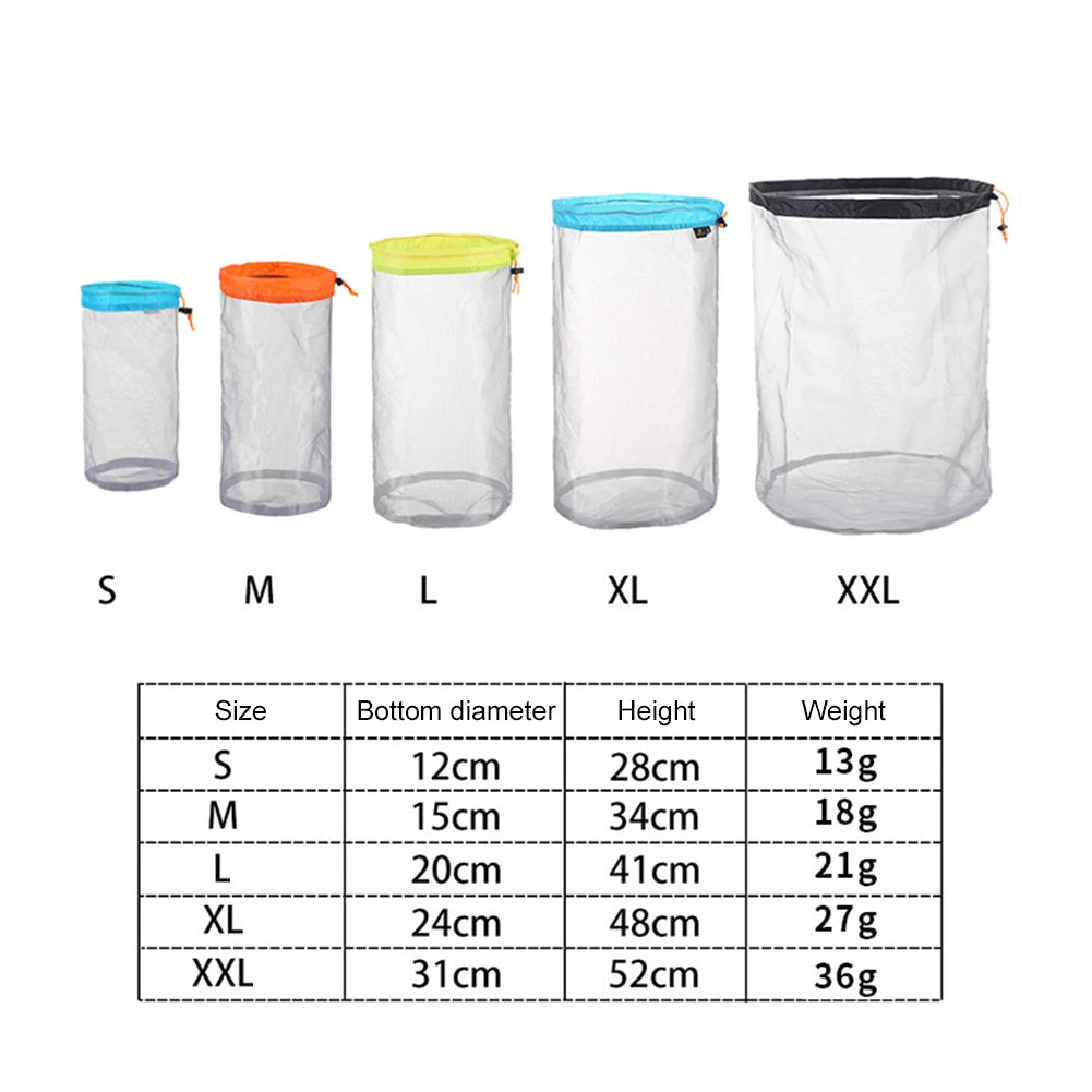 Bolsa de compresión portátil, saco impermeable con cordón para viaje, ahorro de espacio, bolsa de transporte para Camping, viaje y senderismo