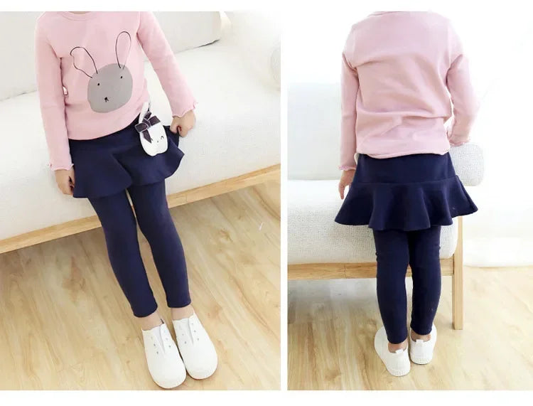 Nuevas mallas para niñas, falda de princesa de encaje, pantalones, falda ajustada para primavera y otoño, pantalones para niños de 2 a 7 años, ropa para niños