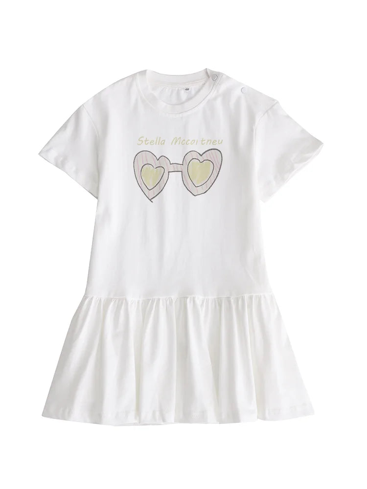 Vestido de verano para niñas, moda informal para vacaciones, falda para niños, vestido de princesa de manga corta de algodón para fiesta, comodidad suave