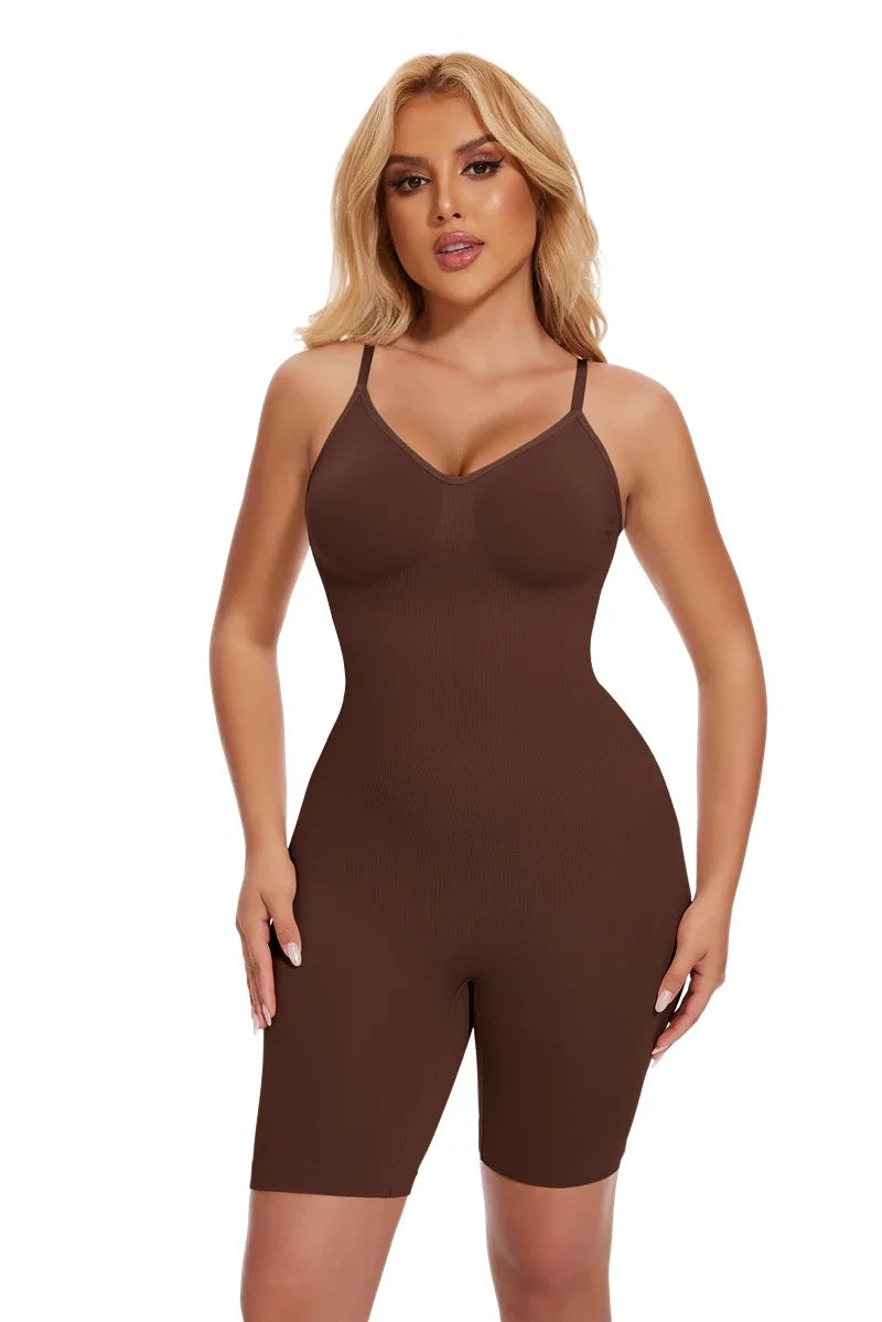 Nuevo Body moldeador para mujer, camiseta sin mangas con Control de barriga, moldeador de cuerpo completo, pantalones cortos antirozaduras, entrenador de cintura adelgazante, levantador de glúteos