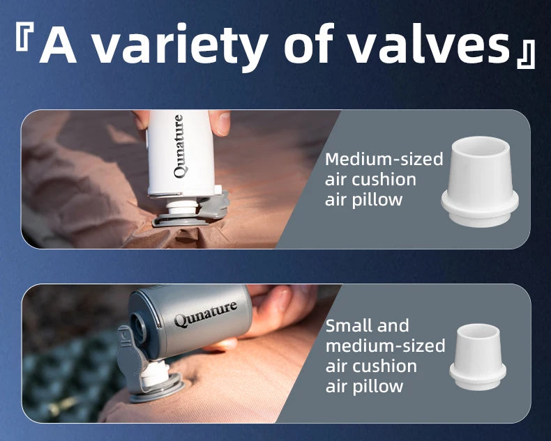 Qunature-inflador de bomba de aire eléctrica, Mini inflador de aire portátil, carga tipo C, balsa de piscina, bombas de cama de aire para acampar