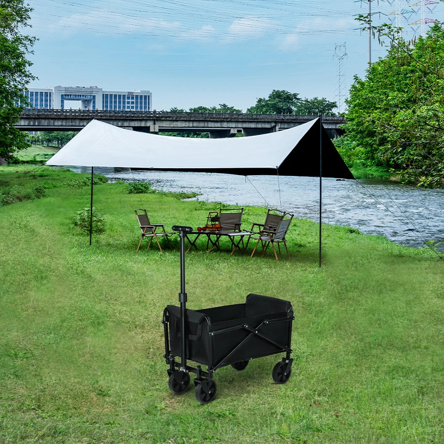 Carro plegable portátil para Picnic y acampada al aire libre, carrito utilitario plegable de alta resistencia, carrito utilitario plegable para compras y playa