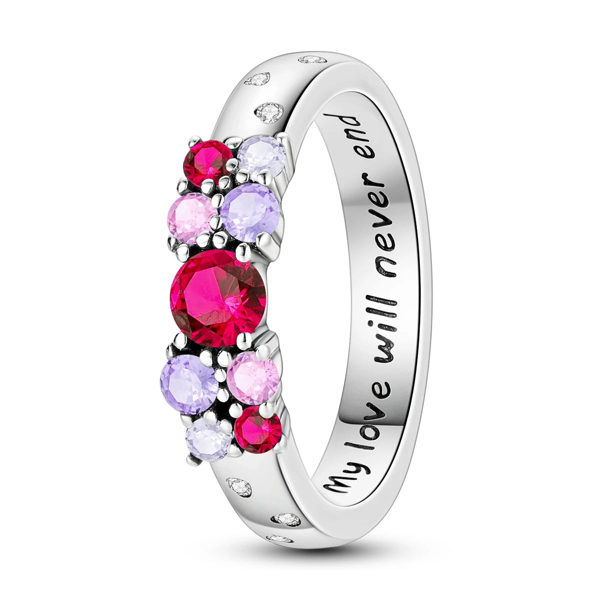 Anillo de Plata de Ley 925 Original para mujer, joyería fina con circonita, luciérnaga, corazón, cruz